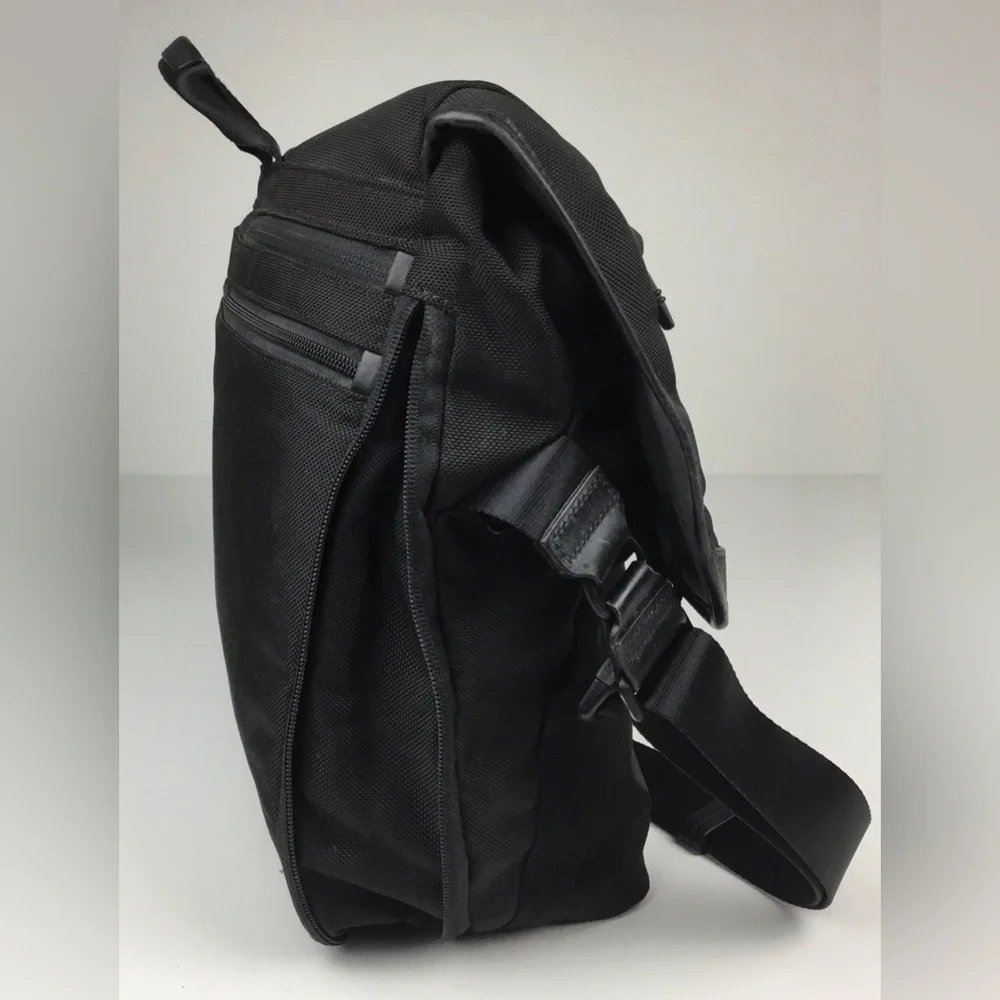 TUMI Alpha 2 Expandable Messenger Bag Black Ballistic Nylon